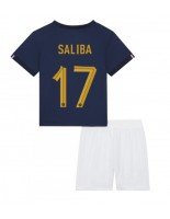 Francie William Saliba #17 Domácí dres pro děti MS 2022 Krátký Rukáv (+ trenýrky)